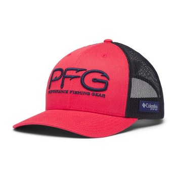 Columbia Petten Heren, PFG Mesh Snap Back Hooks Ball Oranje Rood Donkerblauw, 90ORJHKEC